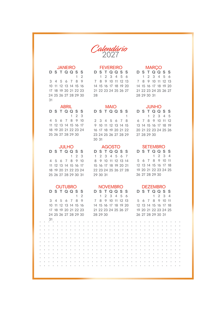 Planner 2027 - com abas - Clean-7